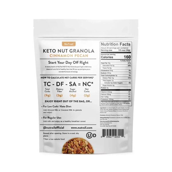 NuTrail Low Carb Keto Nut Granola, Cinnamon Pecan (22 Ounce) - Image 2