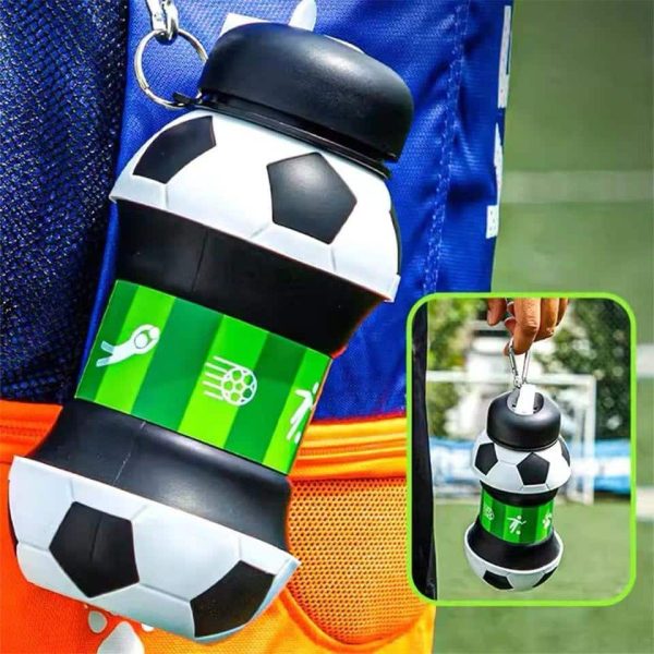 Football Silicon Foldable Water Bottle